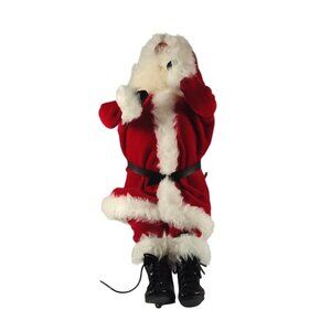 1998 Byers Choice Santa Figure In Red Velvet Suit In Seated Position-Not Marked